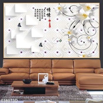 Tranh 3D hoa lan treo tường