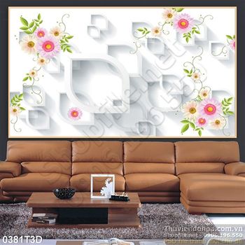 Tranh 3D hoa treo tường