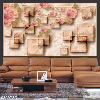 Tranh 3D hoa hồng trang trí