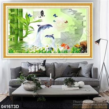 Tranh 3D trúc phong thủy treo tường trang trí