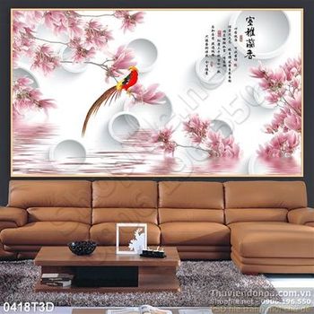 Tranh 3D hoa thư pháp treo tường