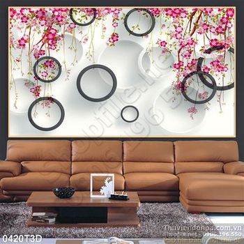 Tranh 3D hoa dây leo trang trí