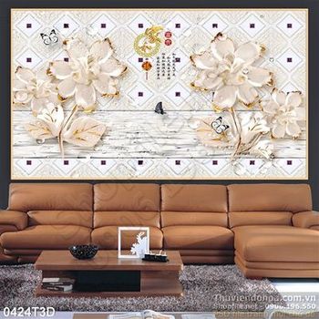 Tranh 3D  hoa trang trí cổ  điển