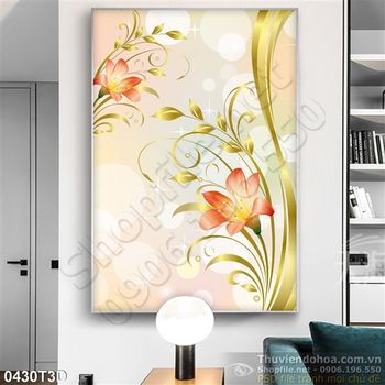 Tranh 3D hoa ly trang trí cổ điển