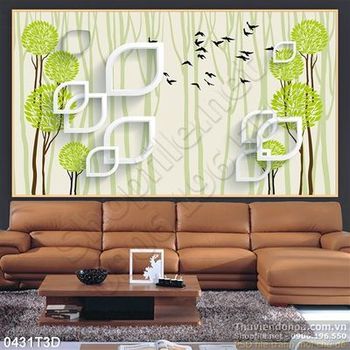 Tranh 3D cây trang trí hiện đại