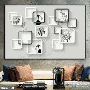 Tranh 3D psd trang trí hiện đại