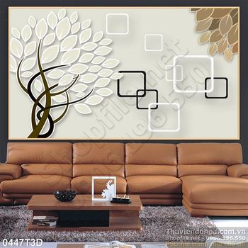Tranh 3D cây trang trí nội thất