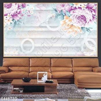 Tranh 3D mẫu đơn treo tường