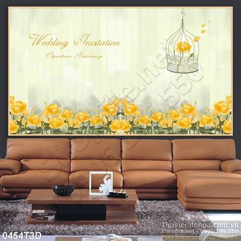Tranh 3D hoa dán tướng phòng ngủ