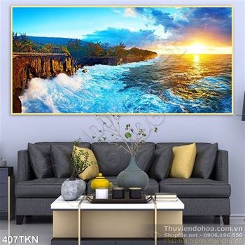 Tranh ghềnh đá biển trang trí phòng khách