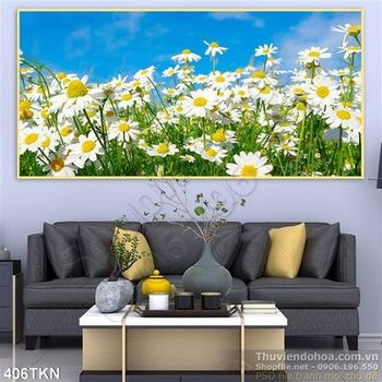 Tranh cánh đồng hoa cúc đẹp