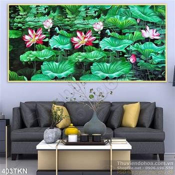Tranh hoa Sen nghệ thuật trang trí tường