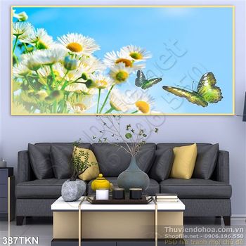 Tranh hoa Cúc trang trí bếp psd