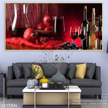 Tranh psd ly rượu và quả lựu đẹp