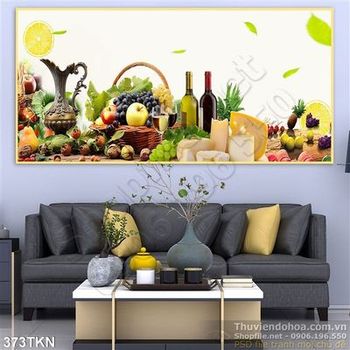 Tranh giỏ trái cây trang trí bếp