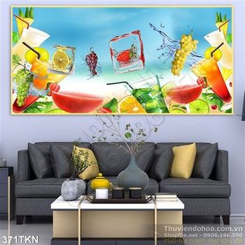 Tranh nước trái cây vắt trang trí bếp