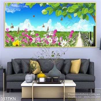 Tranh hoa hồ điệp và bầu trời