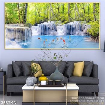 Tranh thác nước và cá chép