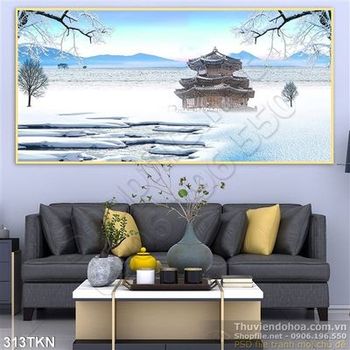 Tranh đền ngoài tuyết