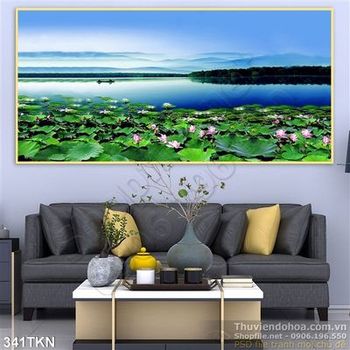 Tranh hồ Sen phong thủy đẹp nhất