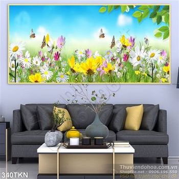 Tranh cánh đồng hoa Cúc trang trí