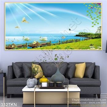 Tranh thiên nga bên dòng sông