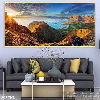 Tranh đỉnh núi nhìn ra biển đẹp nhất