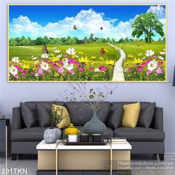 Tranh cánh đồng hoa hồ điệp