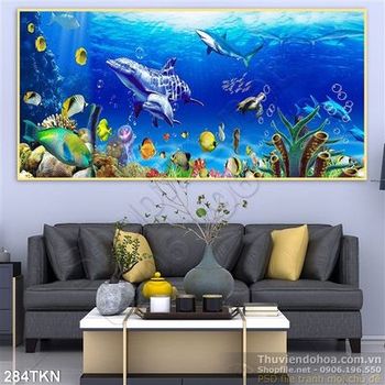 Tranh cá heo trang trí bếp