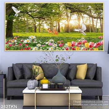 Tranh hoa và muôn thú trong rừng