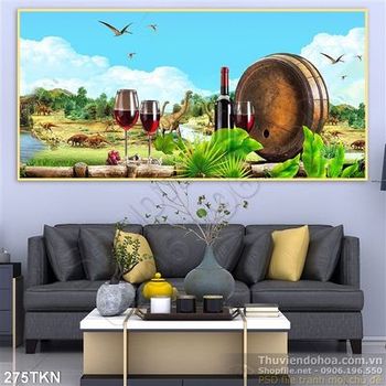 Tranh rượu vang và khủng long đẹp nhất