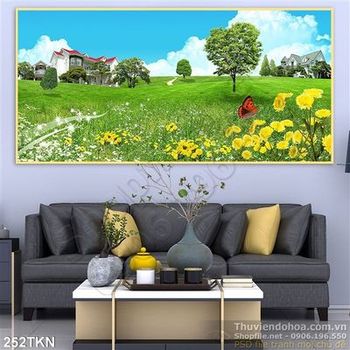 Tranh biệt thự trên thảo nguyên đẹp nhất