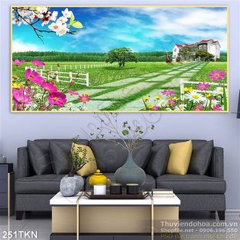 Tranh nhà biệt thự đẹp trang trí bếp