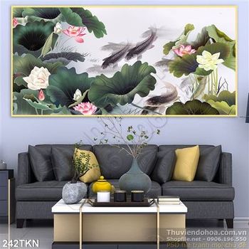 Tranh hoa sen nghệ thuật treo tường