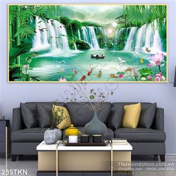 Tranh thác nước sơn thủy hữu tình đẹp nhất