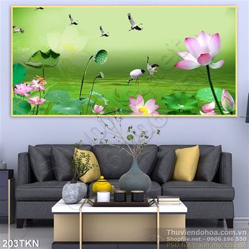 Tranh hoa Sen phong thủy đẹp nhất