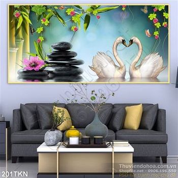 Tranh Spa và chim thiên nga
