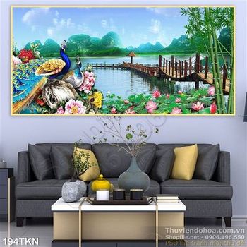 Tranhh chim công và sơn thủy đẹp nhất