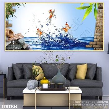 Tranh cá chép và cây tre