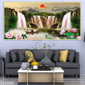 Tranh thác nước trang trí phòng khách