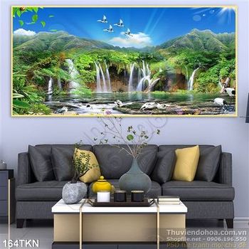 Tranh thác nước phong thủy