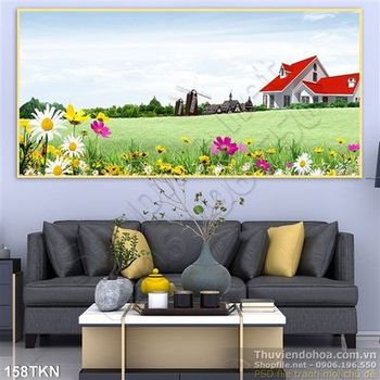 Tranh biệt thự và thảo nguyên