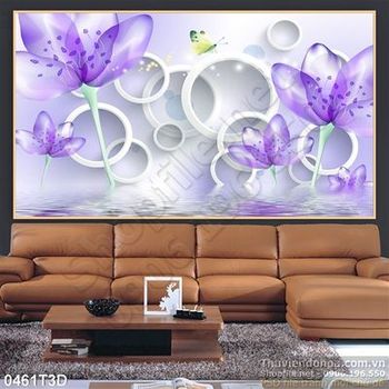 Tranh 3D hoa trang trí nội thất