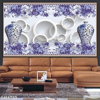 Tranh 3D gốm đối xứng treo tường