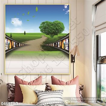 Tranh 3D cảnh quan trang trí phòng khách