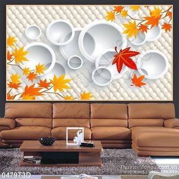 Tranh 3D lá phong trang trí treo tường