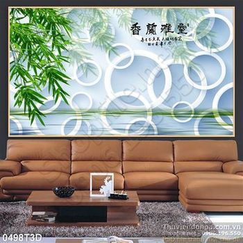 Tranh 3D tre và mặt nước