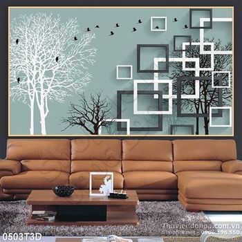 Tranh 3D trang trí hiện đại phòng khách