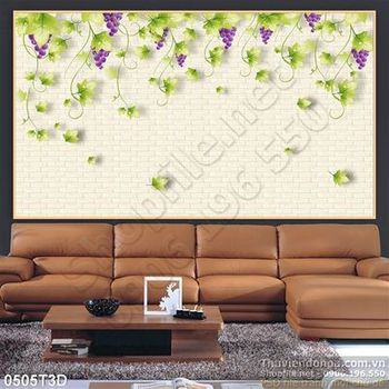 Tranh 3D cây nho trang trí treo tường