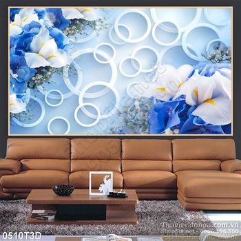 Tranh 3D hoa lan treo tường trang trí